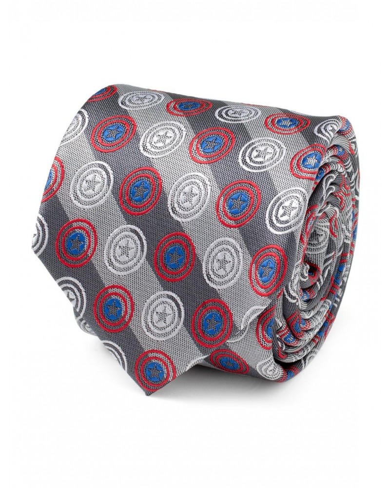 Marvel Captain America Shields Grey Stripe Men's Tie $12.06 Ties