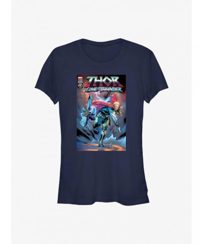 Marvel Thor: Love and Thunder Hammer Throw Comic Cover Girls T-Shirt $8.22 T-Shirts