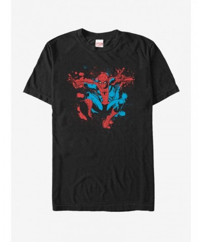 Marvel Spider-Man Paint Splatter Jump T-Shirt $10.99 T-Shirts