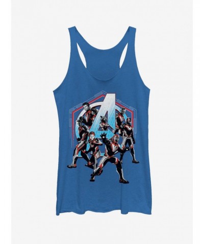 Marvel Avengers: Endgame Space Force Girls Royal Blue Heathered Tank Top $7.77 Tops