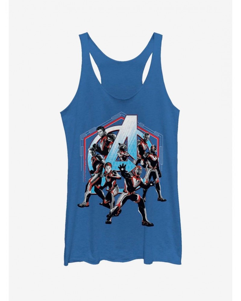 Marvel Avengers: Endgame Space Force Girls Royal Blue Heathered Tank Top $7.77 Tops