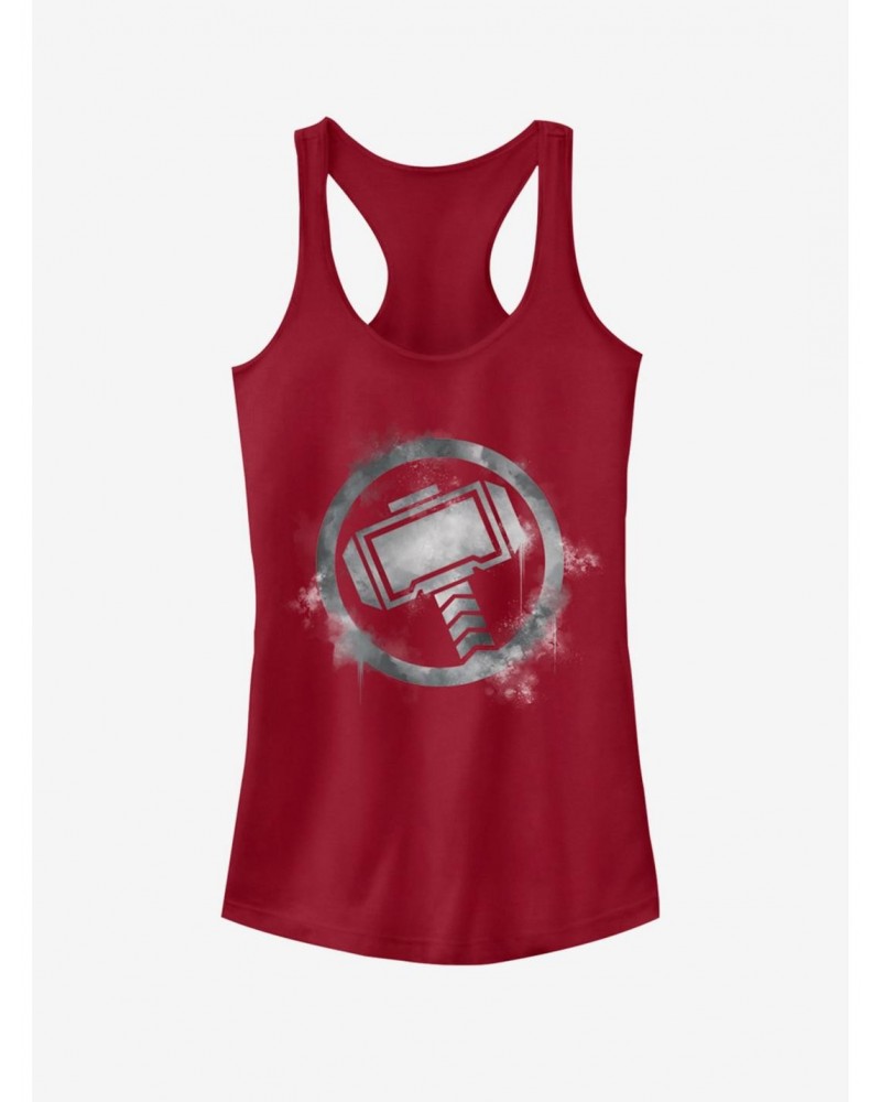 Marvel Avengers: Endgame Thor Spray Logo Girls Scarlet Red Tank Top $11.70 Tops