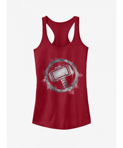 Marvel Avengers: Endgame Thor Spray Logo Girls Scarlet Red Tank Top $11.70 Tops