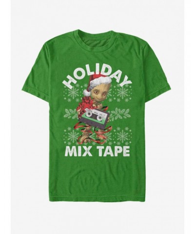 Marvel Guardians Of The Galaxy Groot Holiday Mix Tape T-Shirt $7.41 T-Shirts