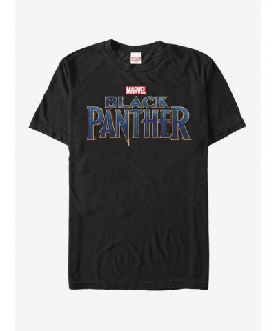 Marvel Black Panther 2018 Text Logo T-Shirt $7.41 T-Shirts