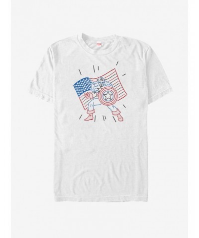 Marvel Captain America Neon Captain T-Shirt $10.99 T-Shirts