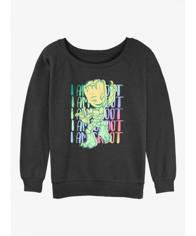 Marvel Guardians of the Galaxy Groot Stack Girls Slouchy Sweatshirt $11.81 Sweatshirts