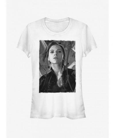 Marvel Avengers: Endgame Black Widow Darken Girls White T-Shirt $10.46 T-Shirts