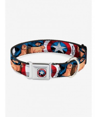 Marvel Captain America Face Turns Shield Close Up Dog Collar Seatbelt Buckle $9.62 Buckles