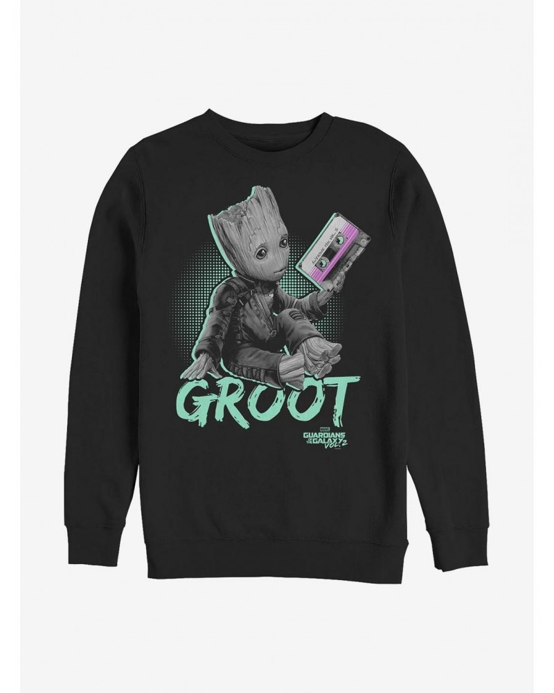 Marvel Guardians Of The Galaxy Neon Baby Groot Crew Sweatshirt $14.02 Sweatshirts