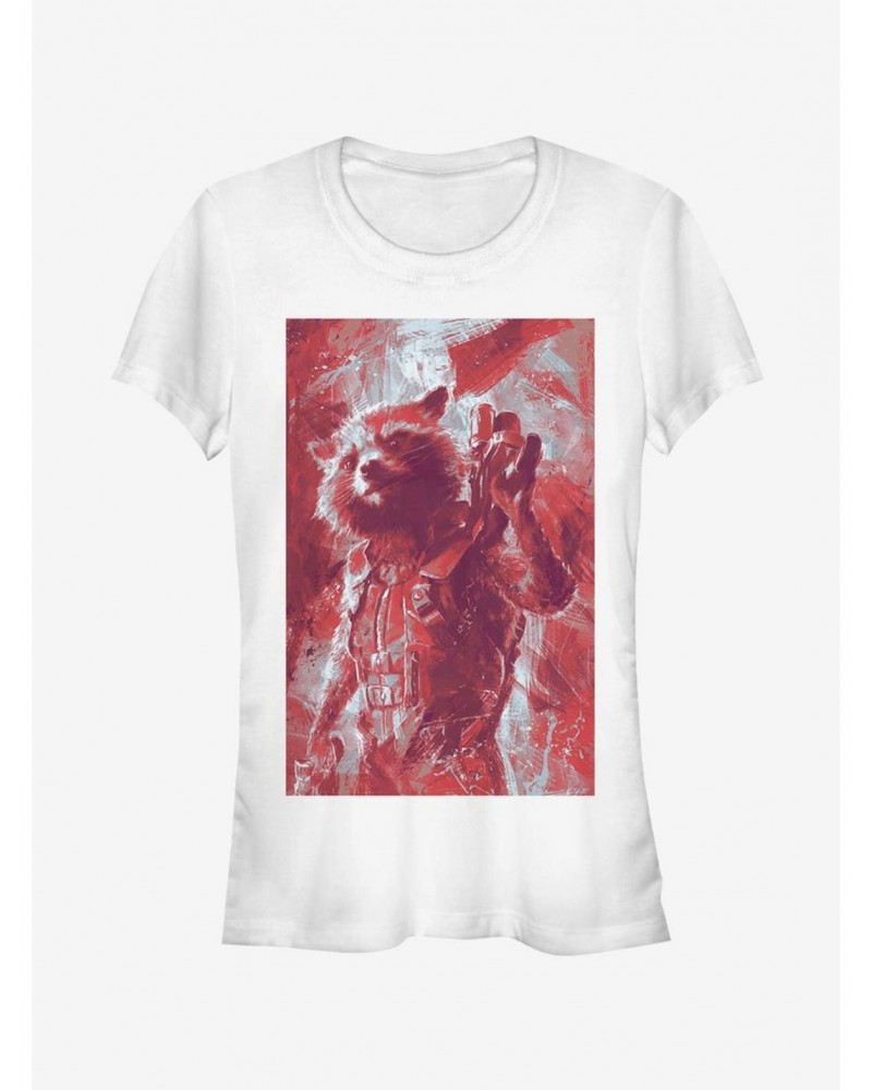 Marvel Avengers: Endgame Rocket Painted Girls T-Shirt $10.21 T-Shirts