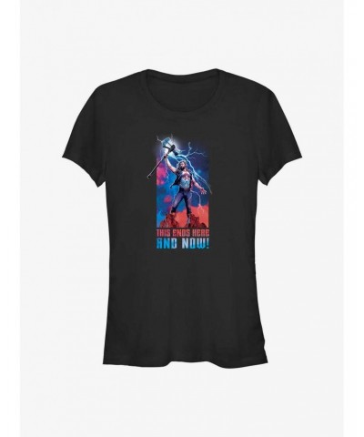 Marvel Thor: Love and Thunder Ends Here and Now Girls T-Shirt $11.45 T-Shirts