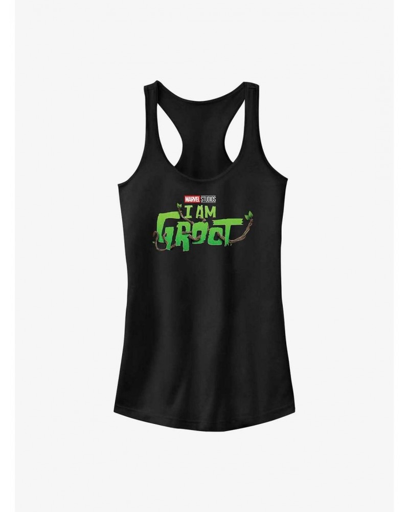 Marvel Guardians Of The Galaxy I Am Groot Logo Girls Tank $8.22 Tanks