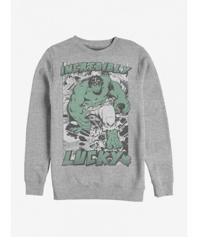 Marvel The Hulk Incredibly Lucky Crew Sweatshirt $17.71 Sweatshirts