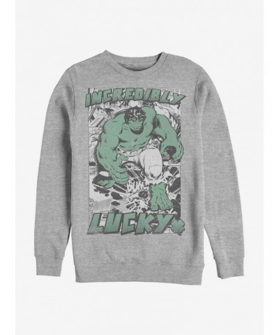 Marvel The Hulk Incredibly Lucky Crew Sweatshirt $17.71 Sweatshirts