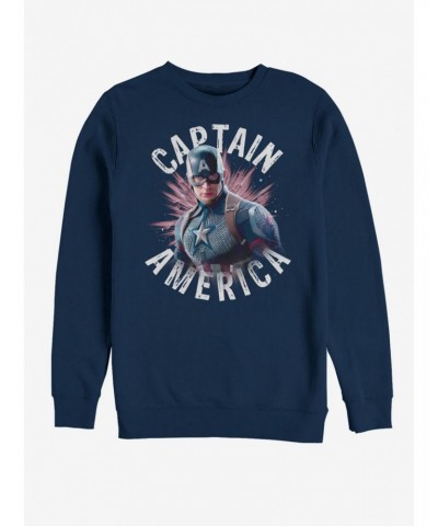 Marvel Avengers: Endgame Captain America Burst Sweatshirt $14.02 Sweatshirts