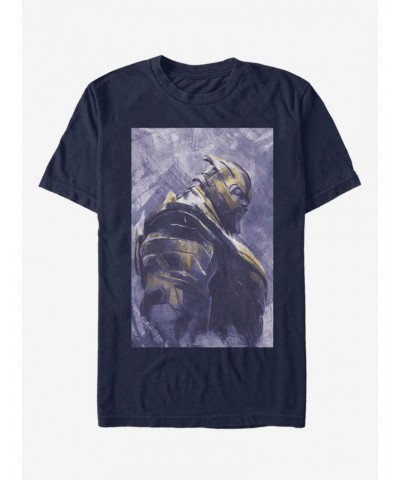 Marvel Avengers: Endgame Thanos Painted Navy Blue T-Shirt $7.41 T-Shirts