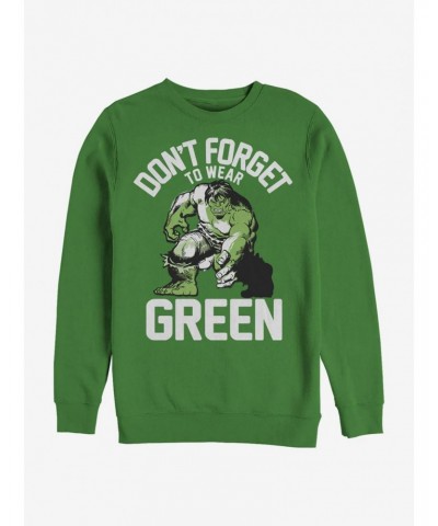 Marvel The Hulk Wear Green Crew Sweatshirt $16.24 Sweatshirts