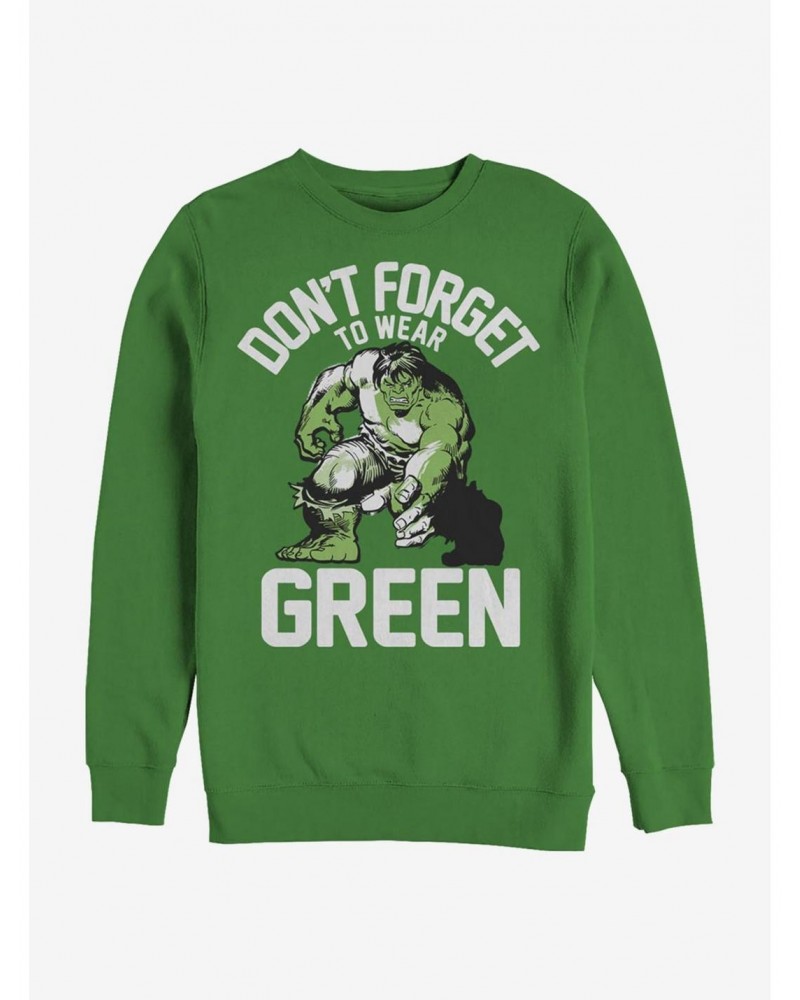 Marvel The Hulk Wear Green Crew Sweatshirt $16.24 Sweatshirts