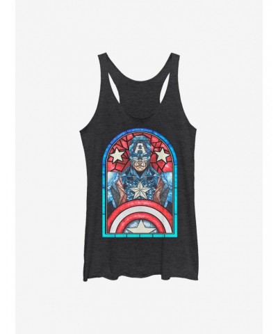 Marvel Captain America Stained Glass Girls Tank $8.29 Tanks