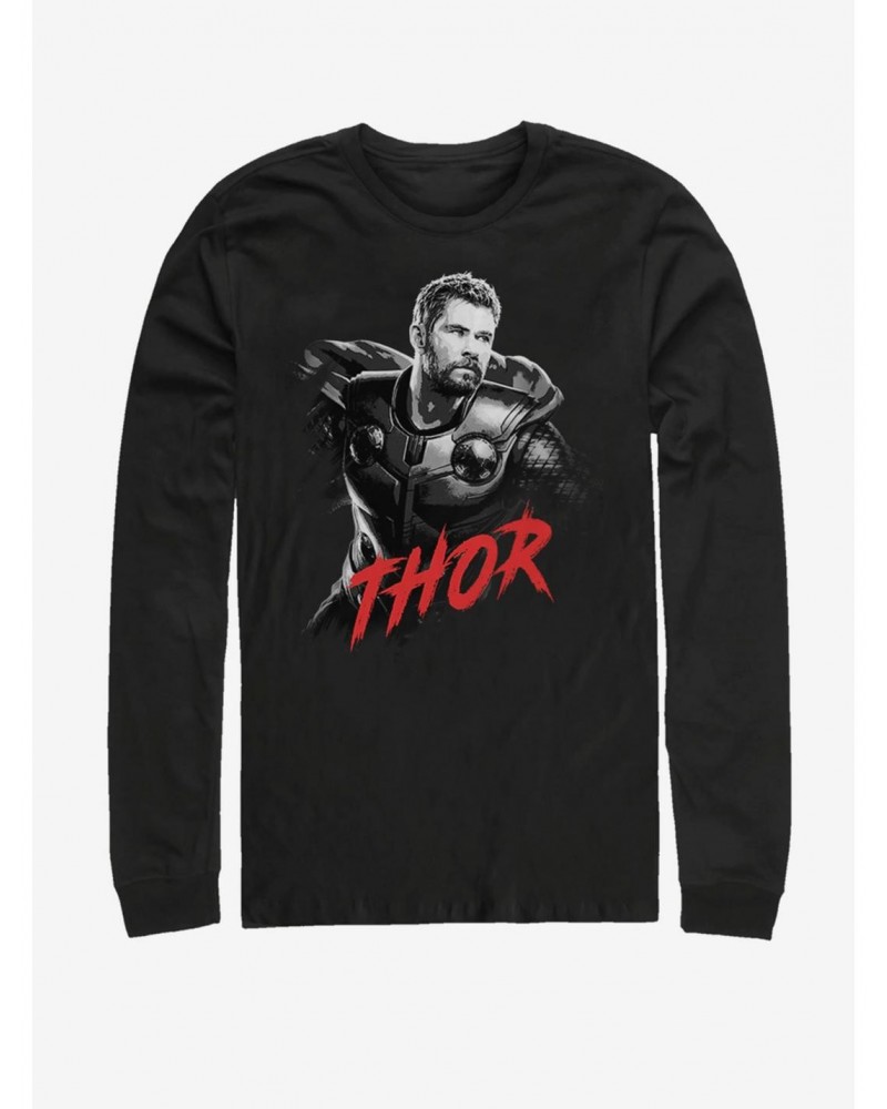 Marvel Avengers: Endgame High Contrast Thor Long-Sleeve T-Shirt $15.79 T-Shirts