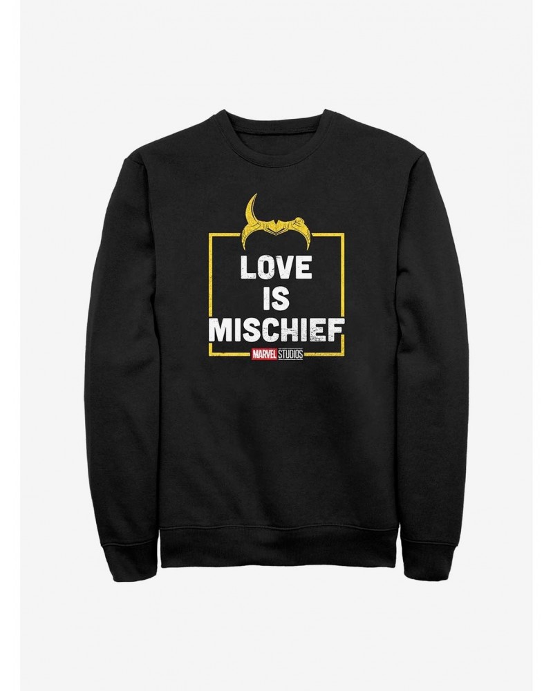 Marvel Loki Love Is Mischief Crew Sweatshirt $14.39 Sweatshirts