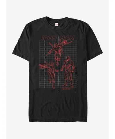 Marvel Avengers: Infinity War Iron Man Grid T-Shirt $10.99 T-Shirts