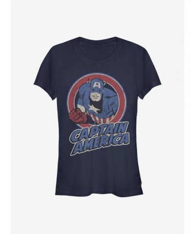 Marvel Captain America Captain America Thrifted Girls T-Shirt $7.72 T-Shirts