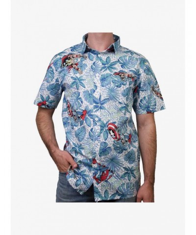 Marvel Avengers Retro Heroes Paradise Woven Button-Up $16.61 Button-Up