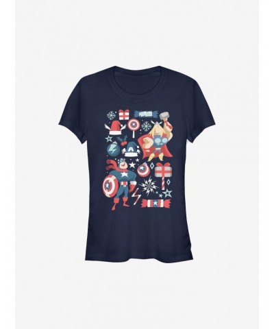 Marvel Avengers Holiday Mashup Holiday Girls T-Shirt $9.71 T-Shirts