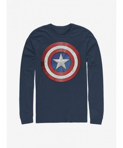Marvel Captain America Shiny Shield Long-Sleeve T-Shirt $13.82 T-Shirts