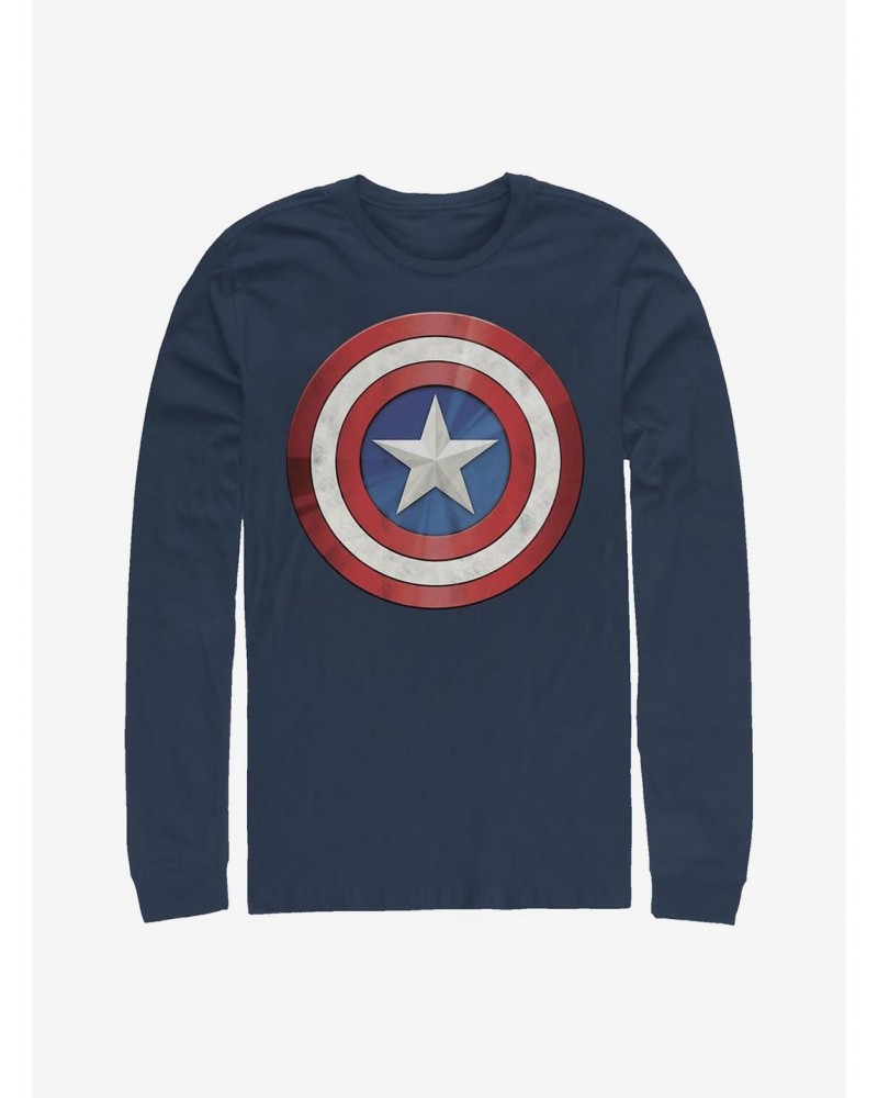 Marvel Captain America Shiny Shield Long-Sleeve T-Shirt $13.82 T-Shirts