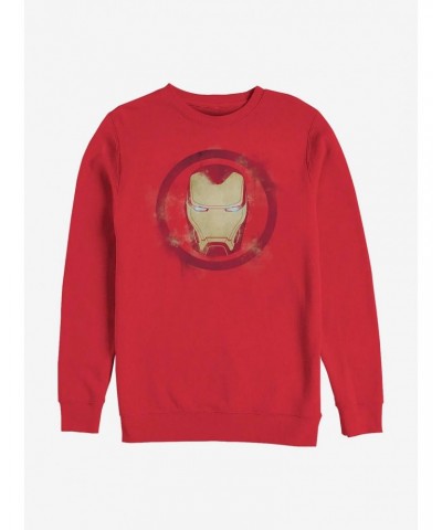 Marvel Iron Man Spray Logo Crew Sweatshirt $18.08 Sweatshirts