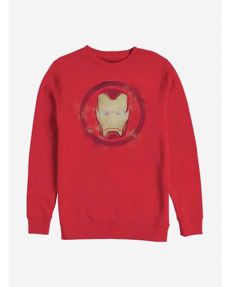 Marvel Iron Man Spray Logo Crew Sweatshirt $18.08 Sweatshirts