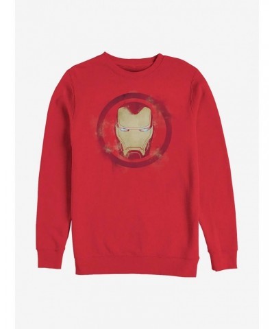 Marvel Iron Man Spray Logo Crew Sweatshirt $18.08 Sweatshirts