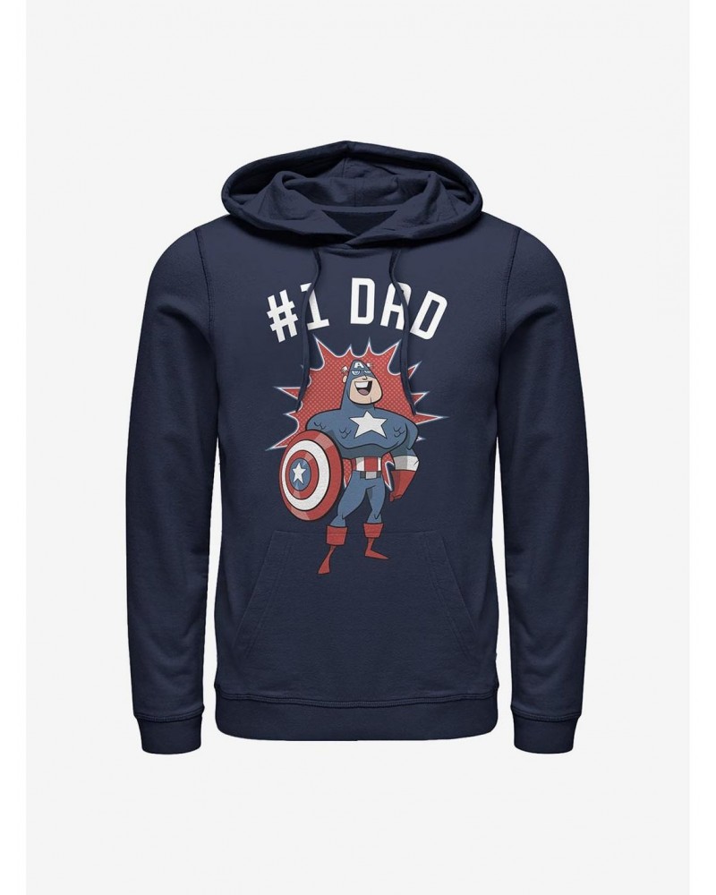 Marvel Captain America Number 1 Dad Hoodie $17.96 Hoodies