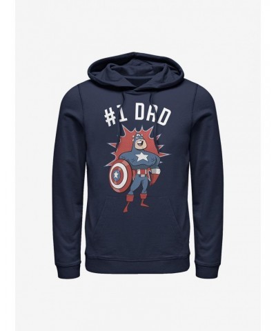 Marvel Captain America Number 1 Dad Hoodie $17.96 Hoodies