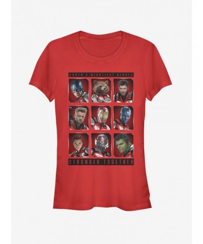 Marvel Avengers: Endgame Mightiest Heroes Stack Girls Red T-Shirt $8.96 T-Shirts