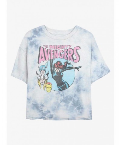 Marvel Avengers Mighty Heroes Tie-Dye Girls Crop T-Shirt $9.25 T-Shirts