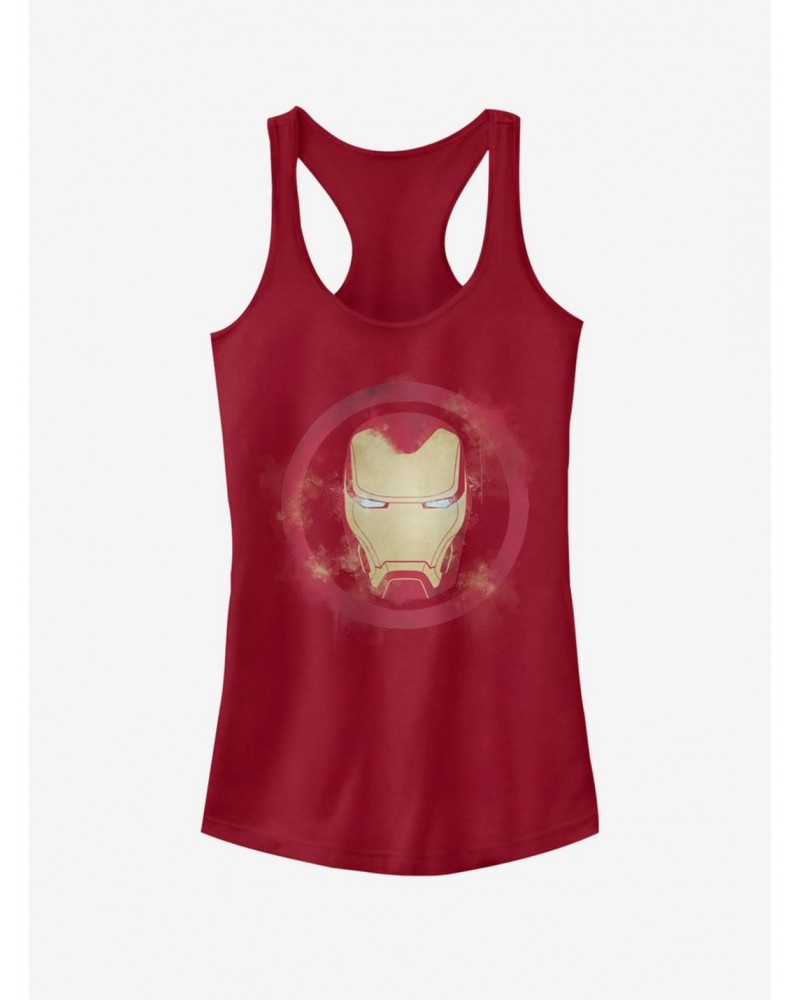 Marvel Avengers: Endgame Iron Man Spray Logo Girls Scarlet Red Tank Top $8.47 Tops