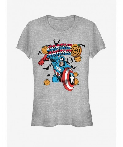 Marvel Halloween Spooky Captain America Girls T-Shirt $9.46 T-Shirts