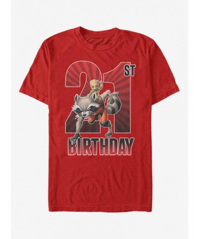 Marvel Guardians Of The Galaxy Groot 21st Birthday T-Shirt $8.13 T-Shirts