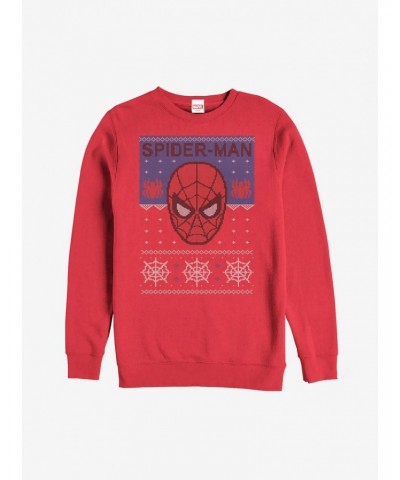 Marvel Ugly Christmas Sweater Spider-Man Web Sweatshirt $15.87 Sweatshirts