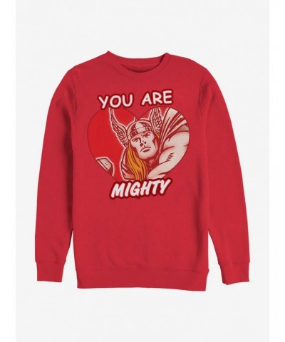 Marvel Thor Mighty Heart Crew Sweatshirt $18.08 Sweatshirts