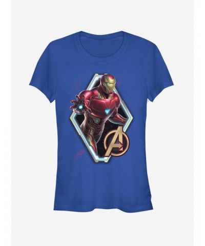 Marvel Avengers: Endgame Iron Man Sun Girls Royal Blue T-Shirt $9.96 T-Shirts