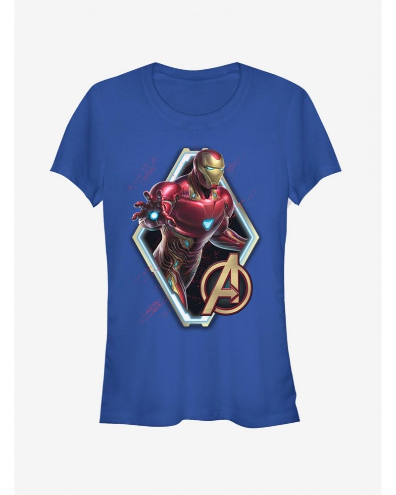 Marvel Avengers: Endgame Iron Man Sun Girls Royal Blue T-Shirt $9.96 T-Shirts