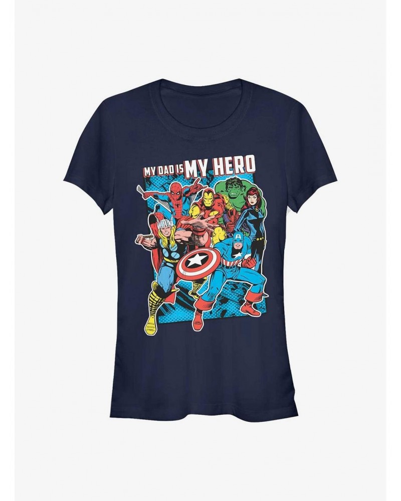 Marvel Avengers My Dad Is My Hero Girls T-Shirt $8.96 T-Shirts