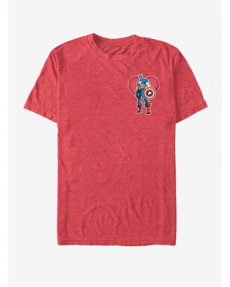 Marvel Captian America Heart Pocket T-Shirt $11.23 T-Shirts