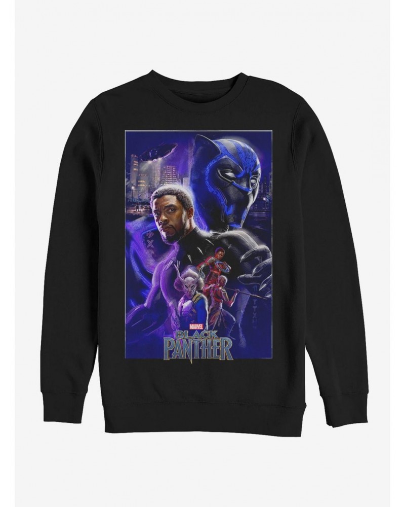 Marvel Black Panther 2018 Character Collage Girls Sweatshirt $17.71 Sweatshirts