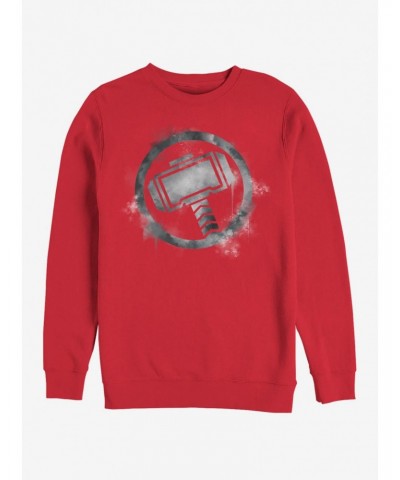Marvel Avengers: Endgame Thor Spray Logo Red Sweatshirt $12.18 Sweatshirts